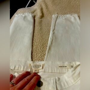Harper Heritage mid rise white kick crop raw hem Women Dark Jeans size 25